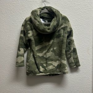 3T Girls Cowl Neck Camo Fleece Sweater
